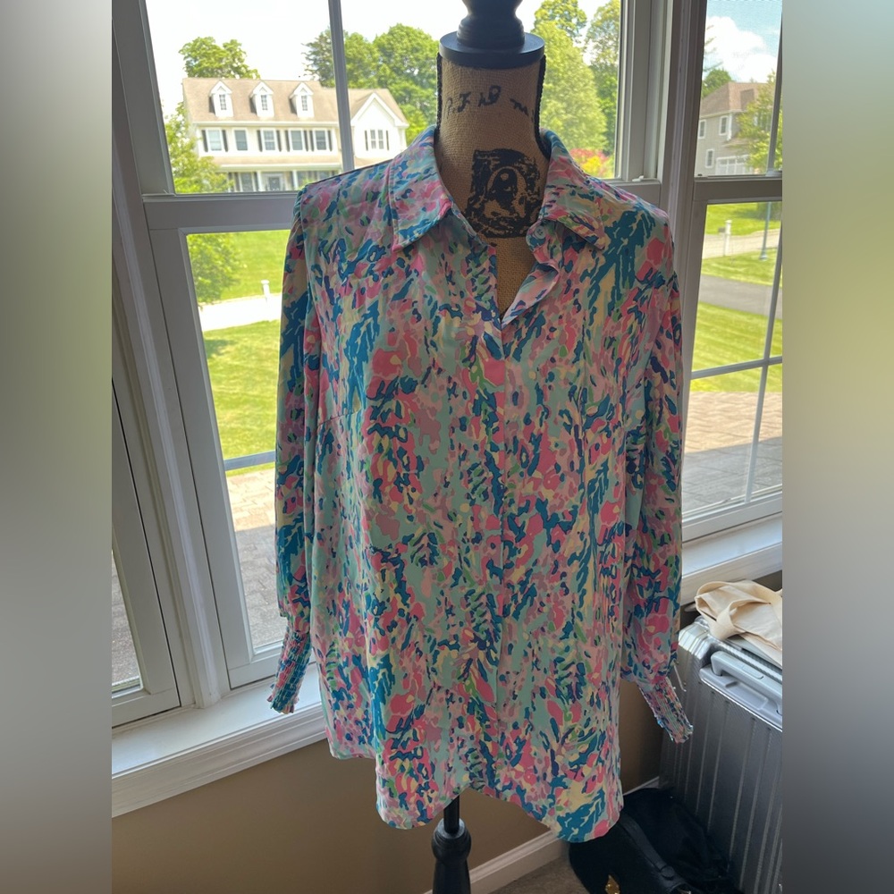 Colorful Abstract Print Blouse